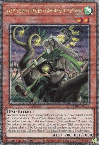 Geistungeheuer-Zähmer Ältester (V.5) RA03-DE012 Quarter Century Secret Rare Deutsch Boosterfrisch 1. Auflage - Quarter Century Bonanza - mit ReCollectibles-Versandschutz - für Yu-Gi-Oh! von ReCollectibles