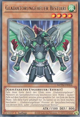 Gladiatorungeheuer Bestiari MZTM-DE066 Rare Deutsch Boosterfrisch 1. Auflage - Maze of The Master - mit ReCollectibles-Versandschutz - für Yu-Gi-Oh! Gladiatorungeheuer Bestiari MZTM-DE066 Rare Deutsch Boosterfrisch 1. Auflage - Maze of The Master - mit ReCollectibles-Versandschutz - für Yu-Gi-Oh! von ReCollectibles