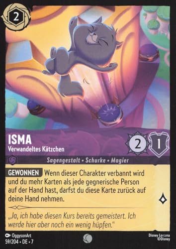 Isma - Verwandeltes Kätzchen 7ARI-059 Common Deutsch Boosterfrisch - Archazia's Island - mit ReCollectibles-Versandschutz - für Lorcana Isma - Verwandeltes Kätzchen 7ARI-059 Common Deutsch Boosterfrisch - Archazia's Island - mit ReCollectibles-Versandschutz - für Lorcana von ReCollectibles