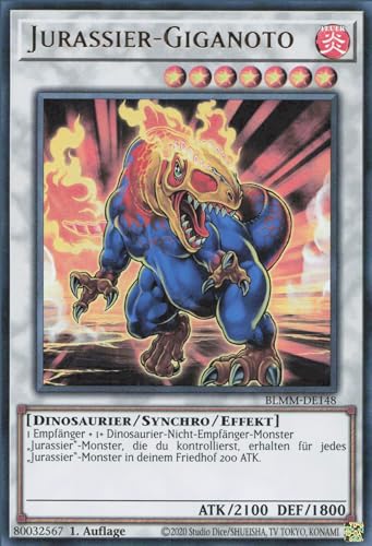 Jurassier-Giganoto BLMM-DE148 Ultra Rare Deutsch Boosterfrisch 1. Auflage - Battles of Legend: Monster Mayhem - mit ReCollectibles-Versandschutz - für Yu-Gi-Oh! Jurassier-Giganoto BLMM-DE148 Ultra Rare Deutsch Boosterfrisch 1. Auflage - Battles of Legend: Monster Mayhem - mit ReCollectibles-Versandschutz - für Yu-Gi-Oh! von ReCollectibles