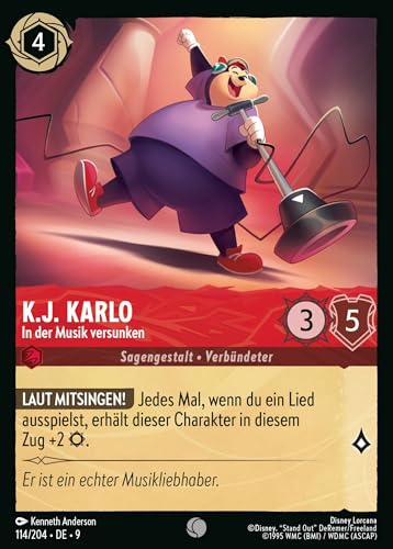 K.J. Karlo - In der Musik versunken 9FAB-114 Common Deutsch Boosterfrisch Foil - Fabled - mit ReCollectibles-Versandschutz - für Lorcana K.J. Karlo - In der Musik versunken 9FAB-114 Common Deutsch Boosterfrisch Foil - Fabled - mit ReCollectibles-Versandschutz - für Lorcana von ReCollectibles