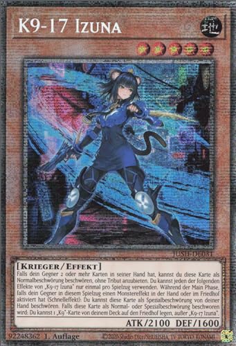 K9-17 Izuna (V.3) JUSH-DE031 Starlight Rare Deutsch Near Mint 1. Auflage - Justice Hunters - mit ReCollectibles-Versandschutz - für Yu-Gi-Oh! von ReCollectibles