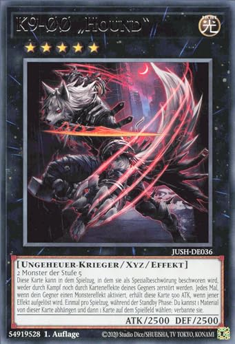 K9-ØØ „Hound“ JUSH-DE036 Rare Deutsch Boosterfrisch 1. Auflage - Justice Hunters - mit ReCollectibles-Versandschutz - für Yu-Gi-Oh! K9-ØØ „Hound“ JUSH-DE036 Rare Deutsch Boosterfrisch 1. Auflage - Justice Hunters - mit ReCollectibles-Versandschutz - für Yu-Gi-Oh! von ReCollectibles