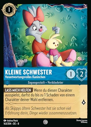 Kleine Schwester - Verantwortungsvolles Kaninchen 8JAF-163 Common Deutsch Boosterfrisch Foil - Reign of Jafar - mit ReCollectibles-Versandschutz - für Lorcana von ReCollectibles