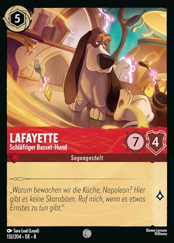 Lafayette - Schläfriger Basset-Hund 8JAF-132 Common Deutsch Boosterfrisch - Reign of Jafar - mit ReCollectibles-Versandschutz - für Lorcana Lafayette - Schläfriger Basset-Hund 8JAF-132 Common Deutsch Boosterfrisch - Reign of Jafar - mit ReCollectibles-Versandschutz - für Lorcana von ReCollectibles