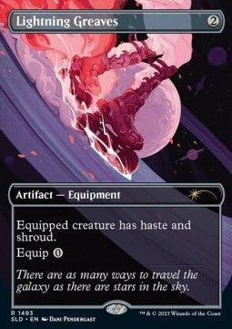 Lightning Greaves SLDSV23-1493 Rare Englisch Near Mint Foil - Secret Lair Drop Series: Secretversary 2023 - mit ReCollectibles-Versandschutz - für Magic/MTG Lightning Greaves SLDSV23-1493 Rare Englisch Near Mint Foil - Secret Lair Drop Series: Secretversary 2023 - mit ReCollectibles-Versandschutz - für Magic/MTG von ReCollectibles