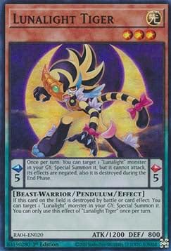 Lunalight Tiger (V.1) RA04-EN020 Super Rare Englisch Boosterfrisch 1. Auflage - Quarter Century Stampede - mit ReCollectibles-Versandschutz - für Yu-Gi-Oh! von ReCollectibles