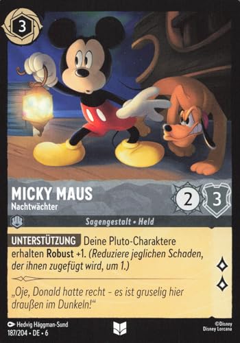 Micky Maus - Nachtwächter 6AZS-187 Uncommon Deutsch Boosterfrisch - Azurite Sea - mit ReCollectibles-Versandschutz - für Lorcana Micky Maus - Nachtwächter 6AZS-187 Uncommon Deutsch Boosterfrisch - Azurite Sea - mit ReCollectibles-Versandschutz - für Lorcana von ReCollectibles