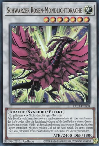 Schwarzer Rosen-Mondlichtdrache (V.2) RA03-DE038 Ultra Rare Deutsch Boosterfrisch 1. Auflage - Quarter Century Bonanza - mit ReCollectibles-Versandschutz - für Yu-Gi-Oh! von ReCollectibles