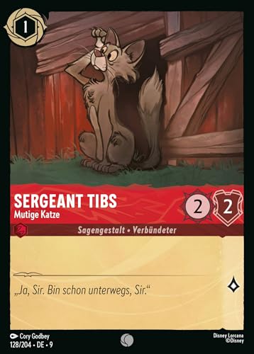 Sergeant Tibs - Mutige Katze 9FAB-128 Common Deutsch Boosterfrisch - Fabled - mit ReCollectibles-Versandschutz - für Lorcana Sergeant Tibs - Mutige Katze 9FAB-128 Common Deutsch Boosterfrisch - Fabled - mit ReCollectibles-Versandschutz - für Lorcana von ReCollectibles