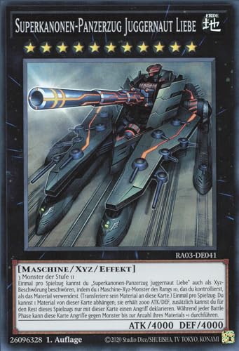 Superkanonen-Panzerzug Juggernaut Liebe (V.1) RA03-DE041 Super Rare Deutsch Boosterfrisch 1. Auflage - Quarter Century Bonanza - mit ReCollectibles-Versandschutz - für Yu-Gi-Oh! von ReCollectibles