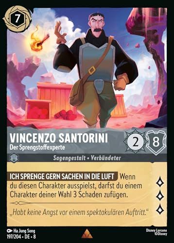 Vincenzo Santorini - Der Sprengstoffexperte 8JAF-197 Rare Deutsch Boosterfrisch - Reign of Jafar - mit ReCollectibles-Versandschutz - für Lorcana Vincenzo Santorini - Der Sprengstoffexperte 8JAF-197 Rare Deutsch Boosterfrisch - Reign of Jafar - mit ReCollectibles-Versandschutz - für Lorcana von ReCollectibles