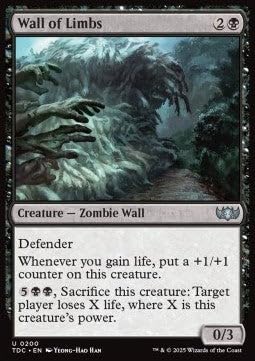 Wall of Limbs TDC-200 Uncommon Englisch Boosterfrisch - Commander: Tarkir: Dragonstorm - mit ReCollectibles-Versandschutz - für Magic/MTG Wall of Limbs TDC-200 Uncommon Englisch Boosterfrisch - Commander: Tarkir: Dragonstorm - mit ReCollectibles-Versandschutz - für Magic/MTG von ReCollectibles