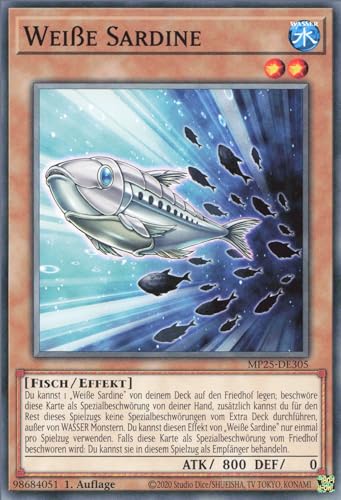 Weiße Sardine MP25-DE305 Common Deutsch Boosterfrisch 1. Auflage - 2025 Mega-Pack Tin - mit ReCollectibles-Versandschutz - für Yu-Gi-Oh! Weiße Sardine MP25-DE305 Common Deutsch Boosterfrisch 1. Auflage - 2025 Mega-Pack Tin - mit ReCollectibles-Versandschutz - für Yu-Gi-Oh! von ReCollectibles