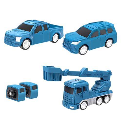 RePaLy Magnetic Transform Engineering Auto Zusammengebautes Spielzeug Mit Aufbewahrungsbox,Spielzeug Für Kleinkinder Magnetblöcke Für Kinder,Spielzeug Für Kleinkinderaktivitäten (8 Stück Blau) von RePaLy