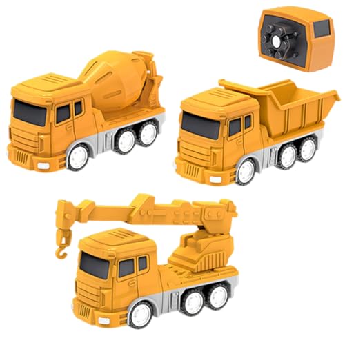 RePaLy Magnetic Transform Engineering Auto Zusammengebautes Spielzeug Mit Aufbewahrungsbox,Spielzeug Für Kleinkinder Magnetblöcke Für Kinder,Spielzeug Für Kleinkinderaktivitäten (8 Stück Gelb) von RePaLy