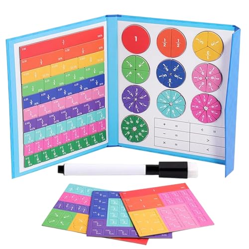 RePaLy Magnetisches Buch-Bruchteil-Puzzle Für Kinder,Magnetisches Bruch-Lernpuzzle,Magnetische Regenbogen-Fraktionsfliesen,Kreise,Demonstrator Für Magnetische Punktescheiben (1 STK) von RePaLy