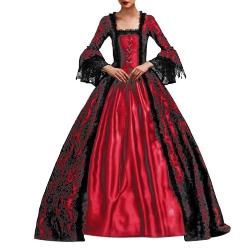 Cosplay-Outfits für Halloween-Kostüme, perfekt für alle Jahreszeiten. Elegantes Design mit detaillierten Mustern. Vervollständigen Sie Ihren mit High Heels. Encanto-Cosplay-Kostüm (Red, XL) von ReSin90s