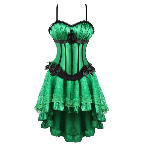 ReSin90s Damen European Court Korsett Braun Split Suit Shapewear Cosplay-Kostüme Für Männer Goku (Green, XXL) von ReSin90s