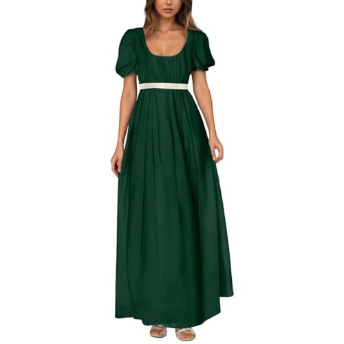 ReSin90s Langes historisches Kostüm im mittelalterlichen Stil für Damen Vegeta-Kostüm-Cosplay (Green, XL) von ReSin90s