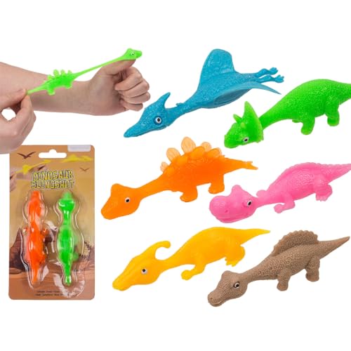 ReWu Schleuder Dinosaurier 2er-Set Finger Toy Spielzeug Kinder Fliegende Dinos Mitgebsel Geschenkidee Party Spielzeug für Kinder 13 x 4,5 cm von ReWu