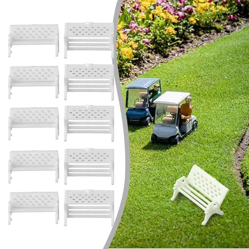 10 Stück HO Scale Modelltische und Stühle für Zug-Set, realistische Straßenbank, Sofa-Dekoration, groß 10 Stück HO Scale Modelltische und Stühle für Zug-Set, realistische Straßenbank, Sofa-Dekoration, groß von ReachMall