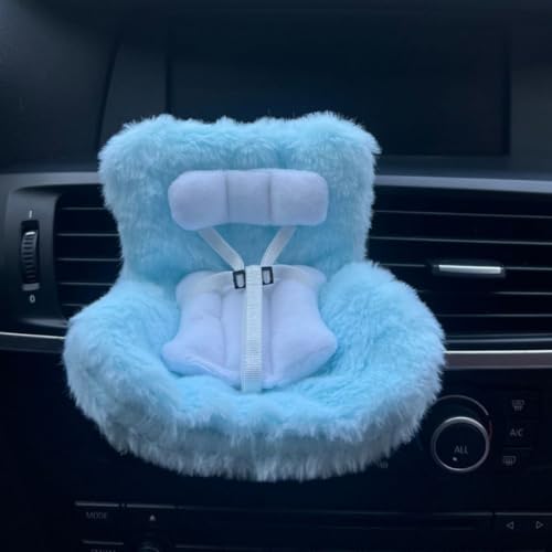 Charmanter Plüschpuppen-Autositz mit Lüftungsschlitz-Clip für 17 cm große Puppen, ein Muss für Puppensammlungen, Blau Charmanter Plüschpuppen-Autositz mit Lüftungsschlitz-Clip für 17 cm große Puppen, ein Muss für Puppensammlungen, Blau von ReachMall