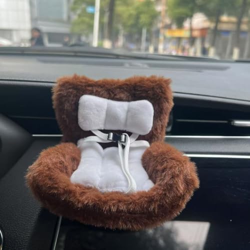 Charmanter Plüschpuppen-Autositz mit Lüftungsschlitz-Clip für 17 cm große Puppen, ein Muss für Puppensammlungen, Braun Charmanter Plüschpuppen-Autositz mit Lüftungsschlitz-Clip für 17 cm große Puppen, ein Muss für Puppensammlungen, Braun von ReachMall