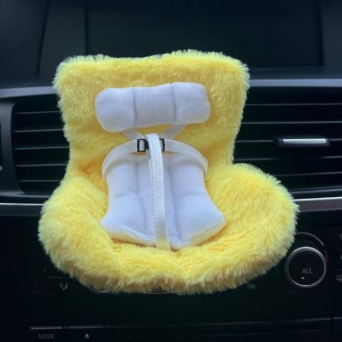Charmanter Plüschpuppen-Autositz mit Lüftungsschlitz-Clip für 17 cm große Puppen, ein Muss für Puppensammlungen, Gelb Charmanter Plüschpuppen-Autositz mit Lüftungsschlitz-Clip für 17 cm große Puppen, ein Muss für Puppensammlungen, Gelb von ReachMall
