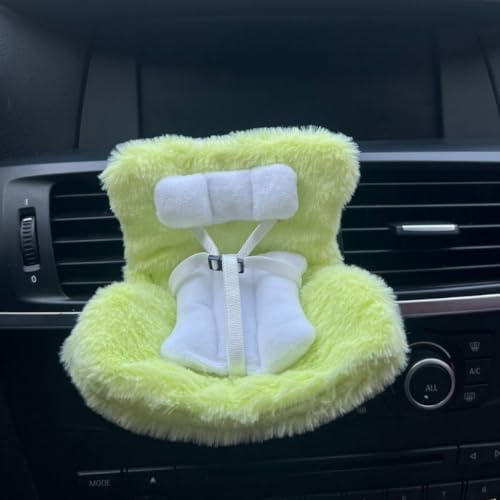 Charmanter Plüschpuppen-Autositz mit Lüftungsschlitz-Clip für 17 cm große Puppen, ein Muss für Puppensammlungen, Grün Charmanter Plüschpuppen-Autositz mit Lüftungsschlitz-Clip für 17 cm große Puppen, ein Muss für Puppensammlungen, Grün von ReachMall