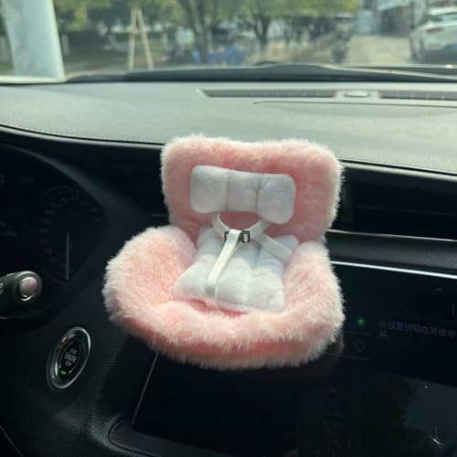 Charmanter Plüschpuppen-Autositz mit Lüftungsschlitz-Clip für 17 cm große Puppen, ein Muss für Puppensammlungen, Hellrosa Charmanter Plüschpuppen-Autositz mit Lüftungsschlitz-Clip für 17 cm große Puppen, ein Muss für Puppensammlungen, Hellrosa von ReachMall