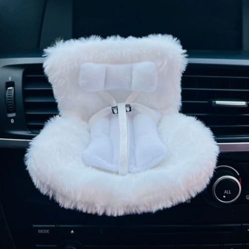 Charmanter Plüschpuppen-Autositz mit Lüftungsschlitz-Clip für 17 cm große Puppen, ein Muss für Puppensammlungen, Weiß Charmanter Plüschpuppen-Autositz mit Lüftungsschlitz-Clip für 17 cm große Puppen, ein Muss für Puppensammlungen, Weiß von ReachMall