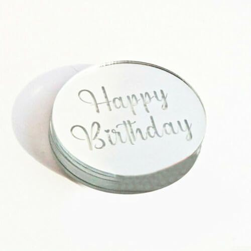 Cupcake-Dekorationsset "Happy Birthday", Acryl, 51020 Stück, für Partys, 20 Stück, silberfarben Cupcake-Dekorationsset "Happy Birthday", Acryl, 51020 Stück, für Partys, 20 Stück, silberfarben von ReachMall