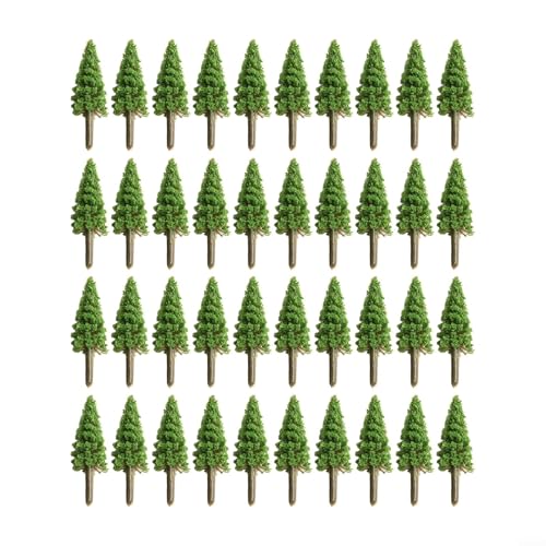 Komplettes Set mit 40 Modellbäumen, tolle Ergänzung zu Eisenbahn-Dioramaszenen (H 3,5 cm) von ReachMall