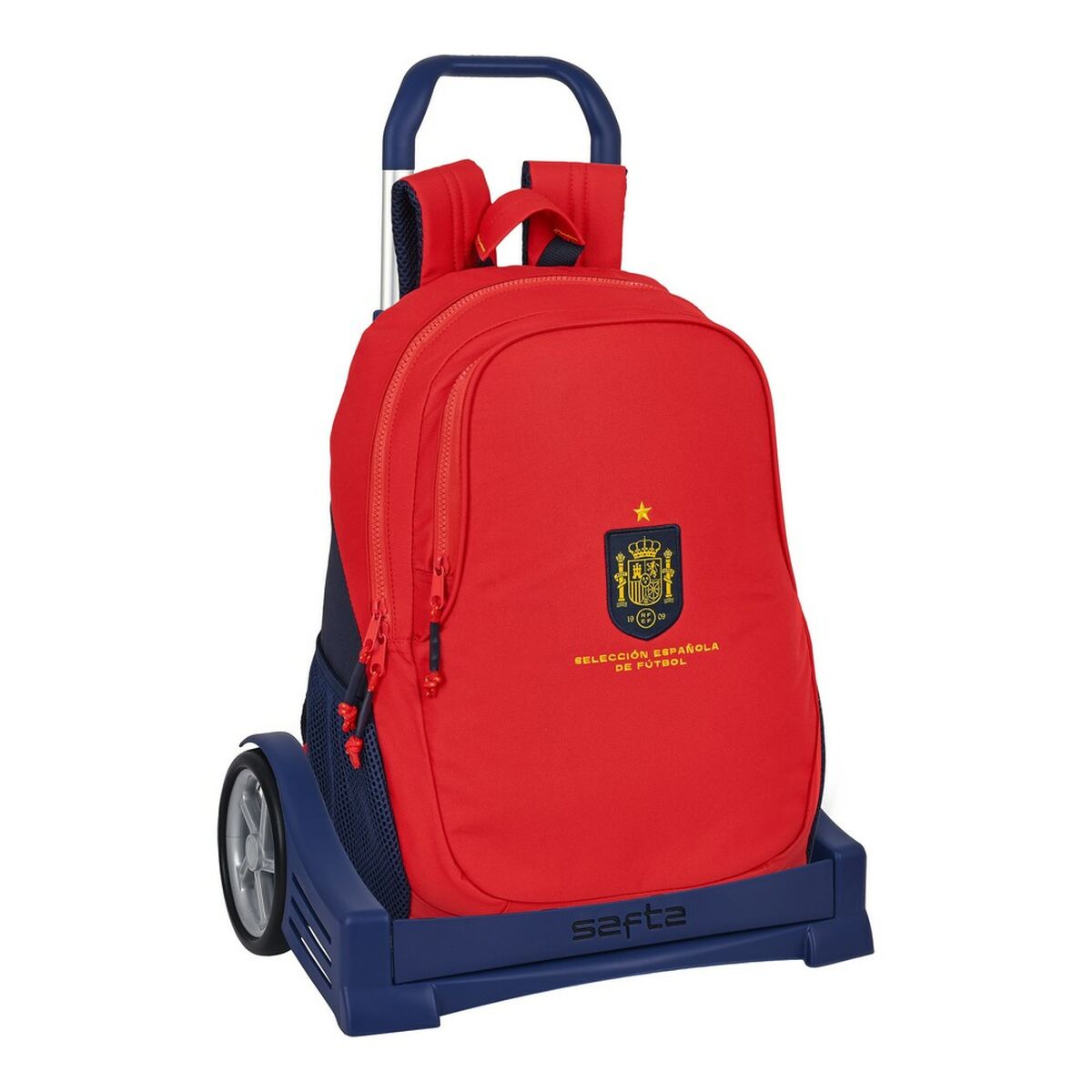 Schulrucksack mit Rädern RFEF Rot Blau (32 x 44 x 16 cm) von Real Federación Española de Fútbol