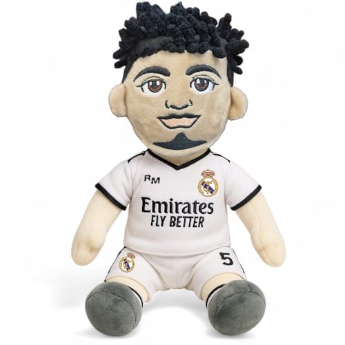Real Madrid Offizielles Plüschtier mit Bellingham und Uniform 2024/25, ideal für Fans und Sammler. von Real Madrid