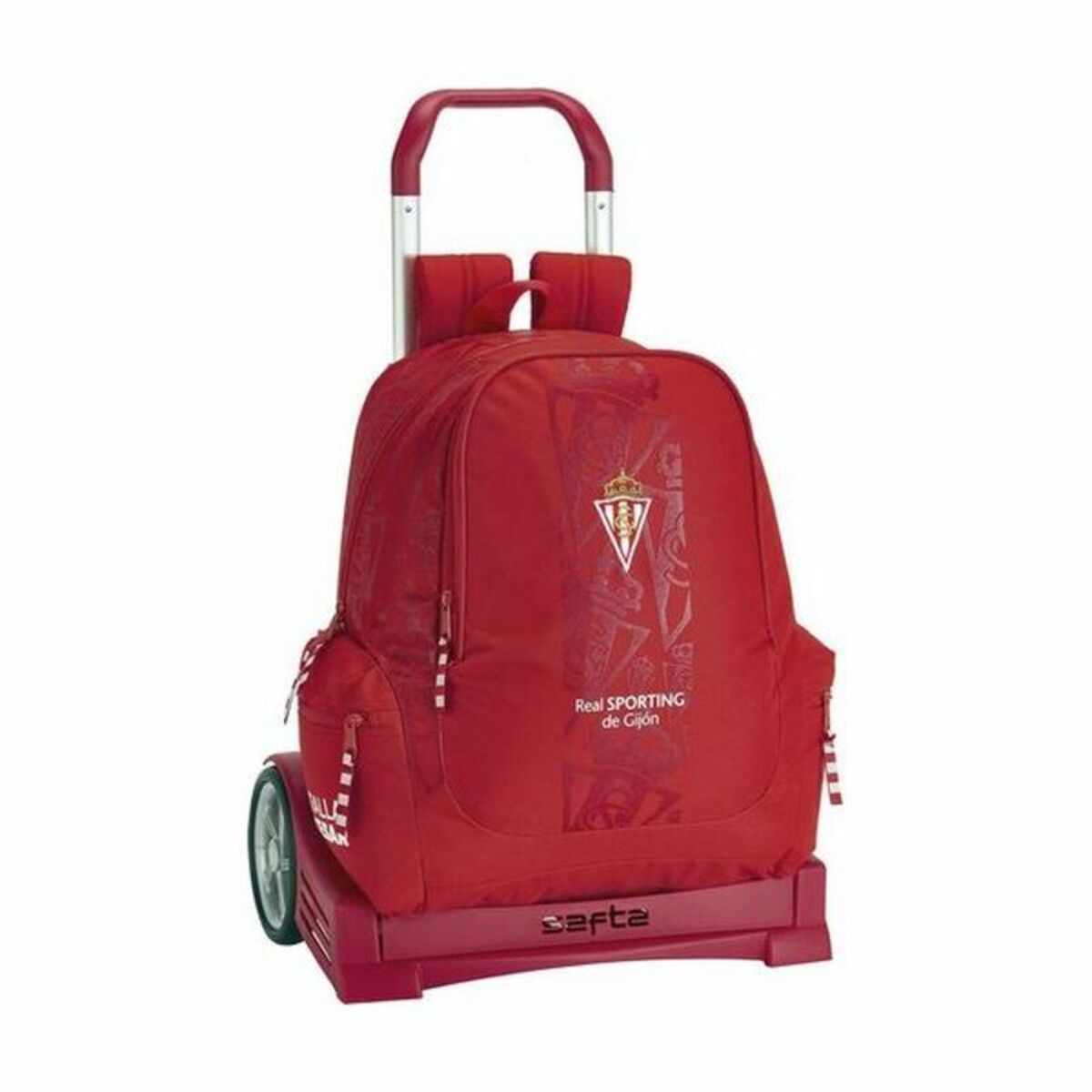 Schulrucksack mit Rädern Evolution Real Sporting de Gijón Rot von Real Sporting de Gijón