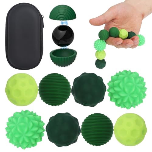 Realjoy 8 Stück Magnetische Fidget Toys, Magnetkugeln Stressball, Magnet Sensorik Bälle mit Silikonhülle, Magnet Kugeln für Kinder und Erwachsene, Anti Stress Spielzeug für Stress, Angst(Grün) von Realjoy