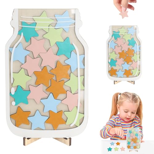 Realjoy Belohnungsglas für Kinder,25 Sterne Belohnungsglas,Belohnungsglas Klassenzimmer oder Hause,mit Baumwollbeutel Klein und Holzständer,zur Belohnung von Kindern für Gutes Benehmen Realjoy Belohnungsglas für Kinder,25 Sterne Belohnungsglas,Belohnungsglas Klassenzimmer oder Hause,mit Baumwollbeutel Klein und Holzständer,zur Belohnung von Kindern für Gutes Benehmen von Realjoy