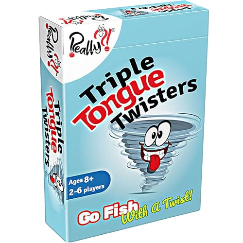 Triple Tongue Twisters, Kartenspiele für Familien mit lustigen Zungen-Twisters, Lernspiele für Kinder, Lachen und Lernen von Reisespielen, lustige Geschenke für Weihnachtsstrumpffüller von Really?!