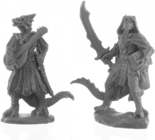 Dragonfolk Bard and Thief Miniatur-Figur Knochen, 25 mm, Schwarz Reaper Miniatures von Reaper