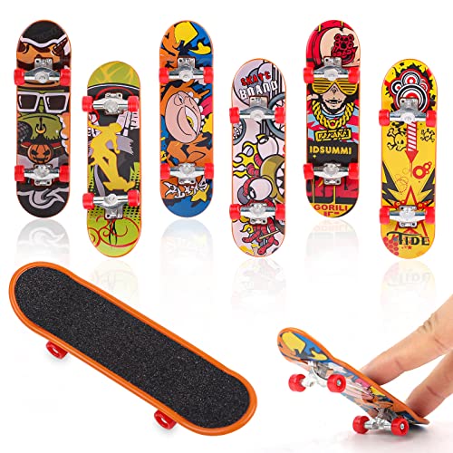 Reastar Finger Skateboard, 6 Stück Fingerboard, Mini Fingerskateboards Set, Professionelles Finger Spielzeug - für Kinder Partytütenfüller, Kindergeburtstag Geschenke (Zufällige Muster) von Reastar