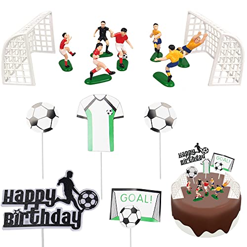 Rebanky 14 Stück Tortendeko Fussball,Fußball Geburtstagstorte Fussball Deko Torte Fussball Kuchen Deko Fußball Figuren Deko für Fussball Sport Junge Geburtstag Party von Rebanky