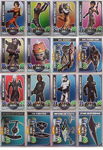 Topps Rebel Attax Serie 1 - alle 16 Star Wars Rainbow-Foil Karten als Set - Deutsche Ausgabe von Rebel Attax