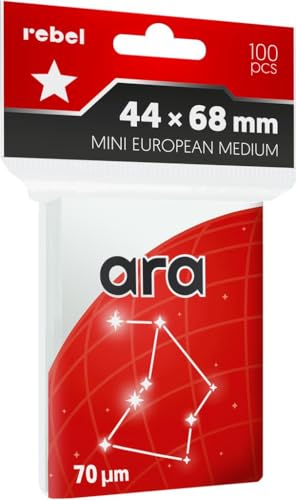 Kartenhemden Rebel (44x68mm) "Mini European Medium" Ara, 100 Stück von Rebel