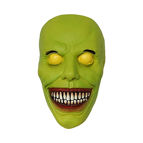 Rebellious Halloween-Horror-Maske, weiße Augen, lustige Maske, Ornament für Halloween-Party, Requisiten, Maske, Kostüm, Zubehör, Horror-Maske, Cosplay von Rebellious