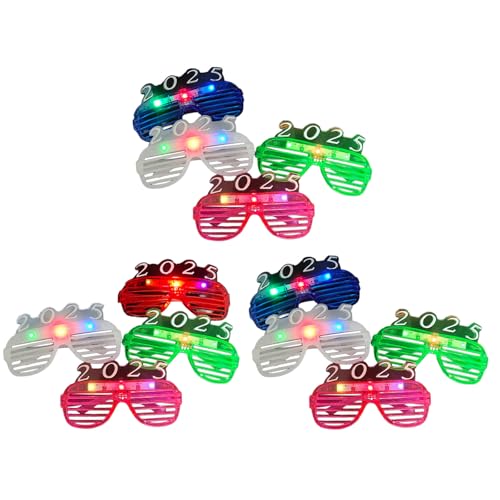 Silvester Party 2025 Gläser Requisiten Eyienwaren Neujahrsfeier Brille Für Erwachsene Kinder LED LEGELTET von Rebellious