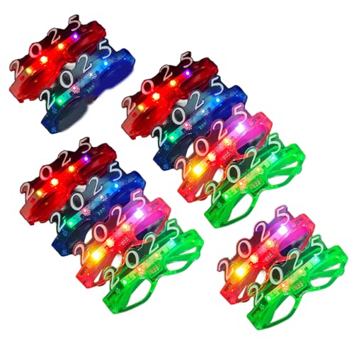 Silvester Party 2025 Gläser Requisiten Eyienwaren Neujahrsfeier Brille Für Erwachsene Kinder LED LEGELTET von Rebellious