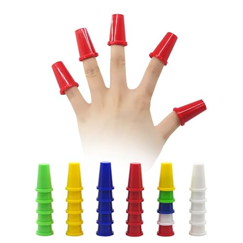 10 Fingerhüte Magic (6 Farben) Zaubertricks verschwinden Penetration Produktionseffekt Magisches Zubehör Nahaufnahmen Illusionen Gimmick Requisiten (blau) von Rebetomo