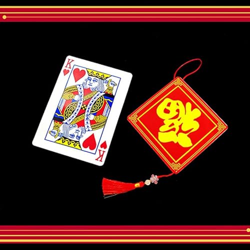 Card to Fu (groß) Magic Tricks Choose Card Vanishes to Fu Appearing Card Prediction Magic Close-up Stage Illusions Gimmicks Mentalismus Requisiten von Rebetomo